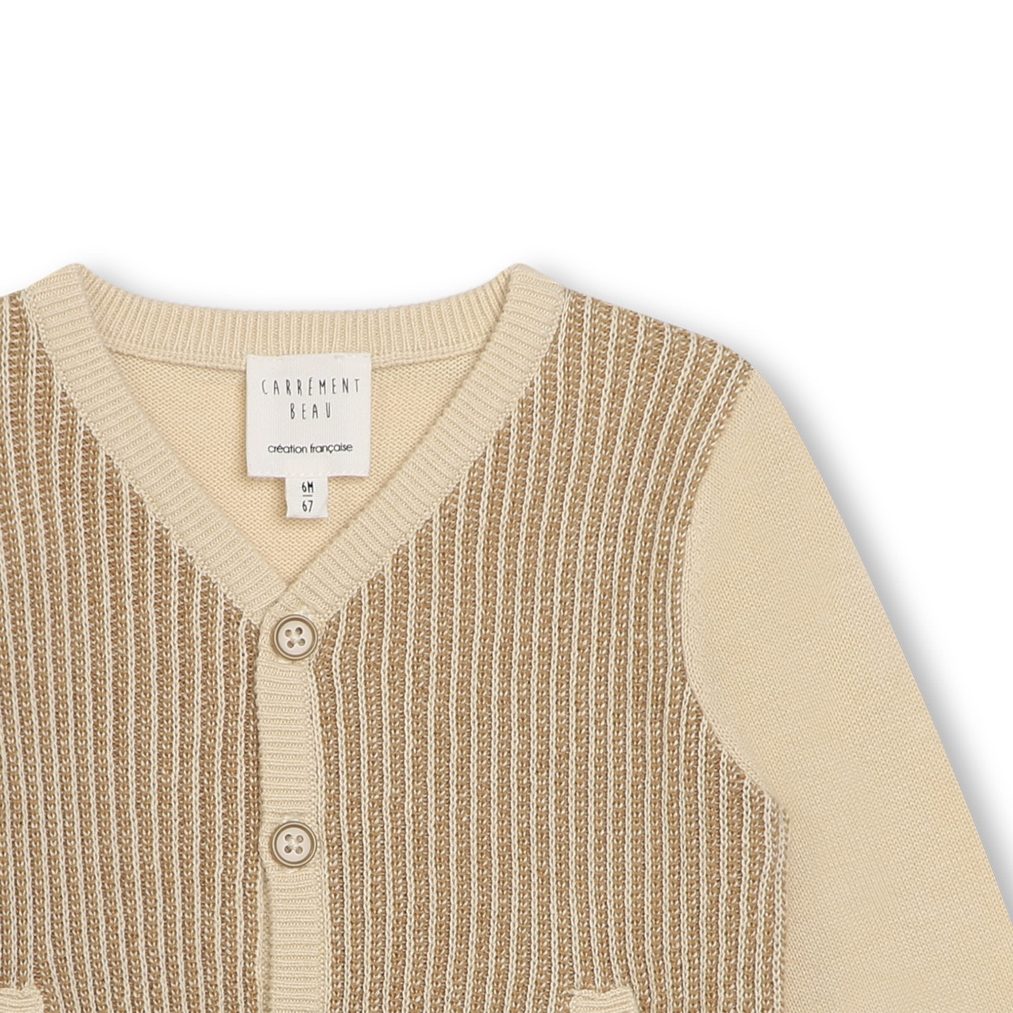 Carrement Beau Stone Knitted Cardigan | Sweaters & Knitwear | Bon Bon Tresor