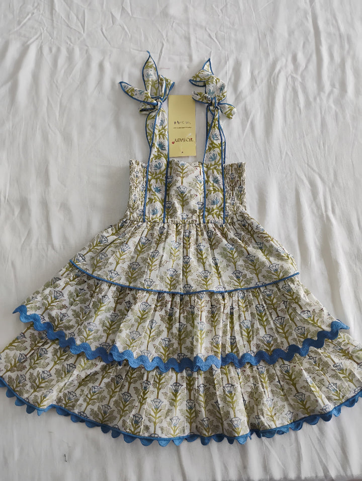 Yo Baby Genelia Dress - Blue Floral