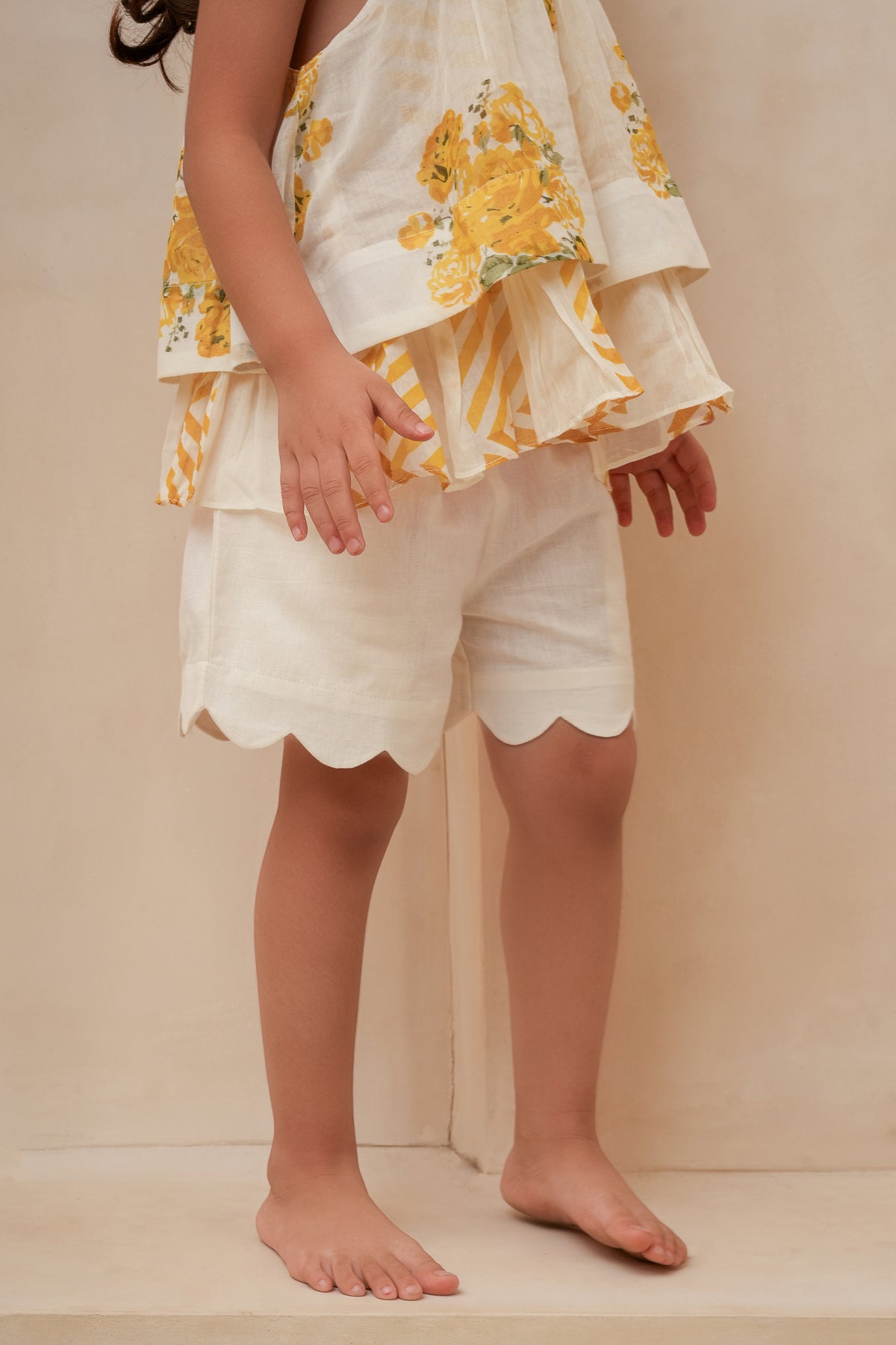 Yo Baby Pia Halter Top and Scallop Shorts Set