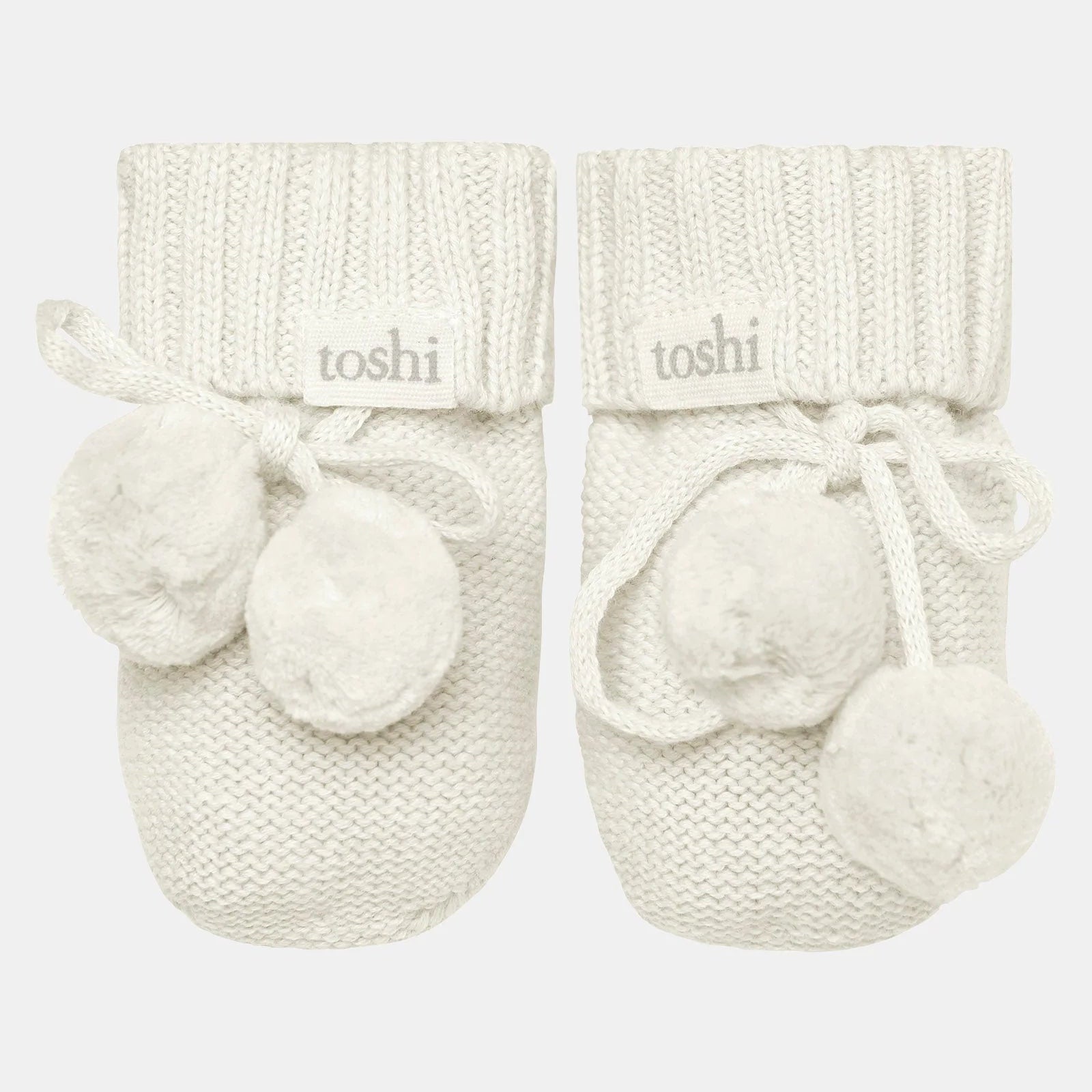 Toshi Organic Booties Marley Pebble | Booties & Mittens | Bon Bon Tresor