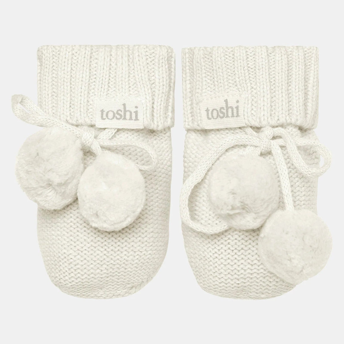 Toshi Organic Booties Marley Pebble | Booties & Mittens | Bon Bon Tresor
