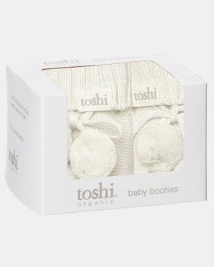 Toshi Organic Booties Marley Pebble | Booties & Mittens | Bon Bon Tresor