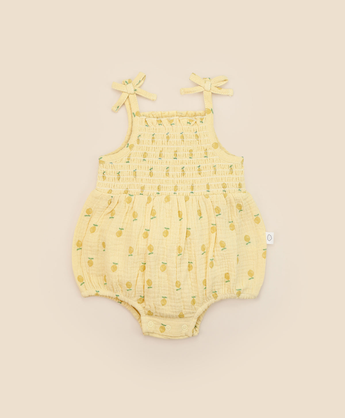 Lummi In Colour Organic Muslin Bubble Romper - Lemons