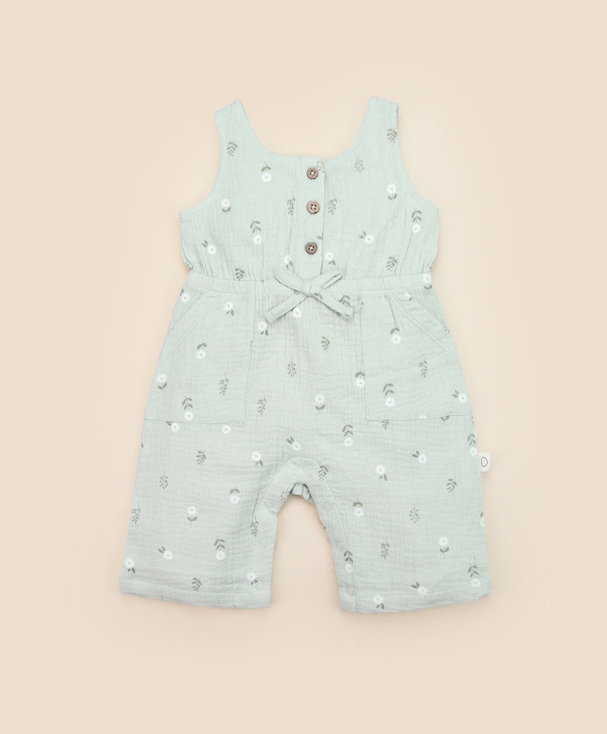 Lummi In Colour Organic Muslin Jumpsuit - Daisy Green