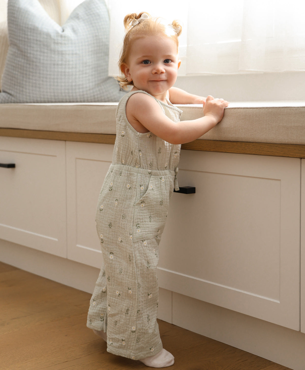 Lummi In Colour Organic Muslin Jumpsuit - Daisy Green