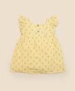 Lummi In Colour Organic Muslin Ruffle Dress - Lemons