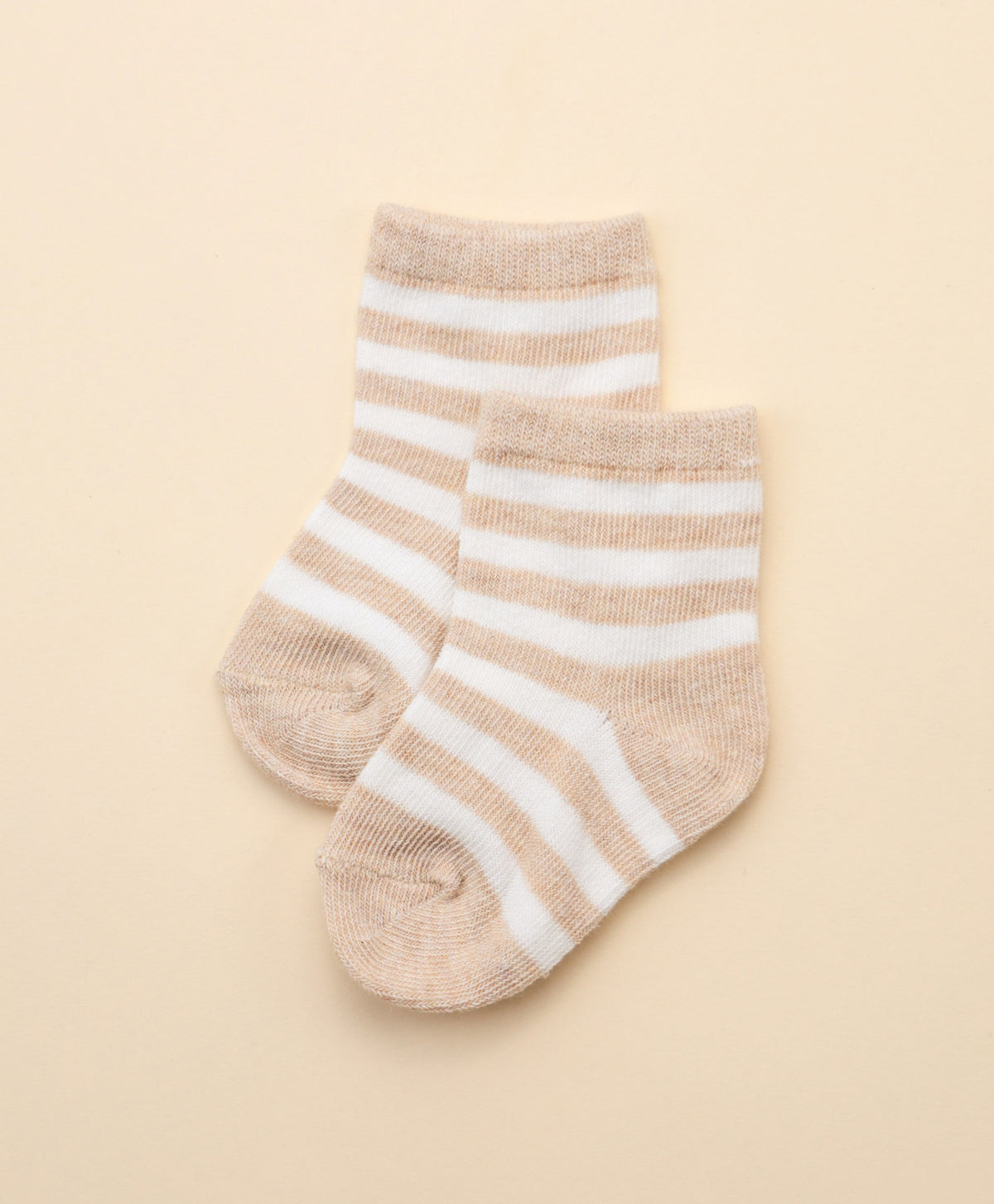Lummi In Colour Baby Organic Cotton Socks - Oat Stripes