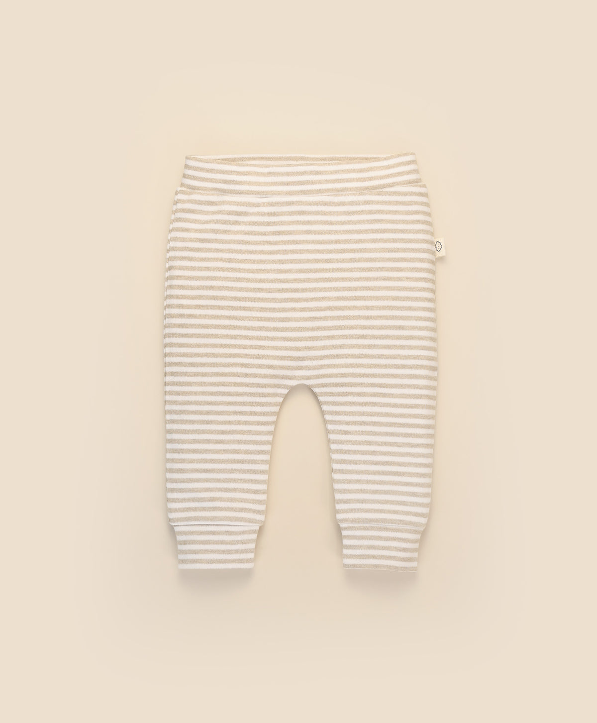 Lummi In Colour Organic Cotton Leggings - Oat Stripes