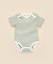 Lummi In Colour Organic Short Sleeve Bodysuit - Forest Stripes