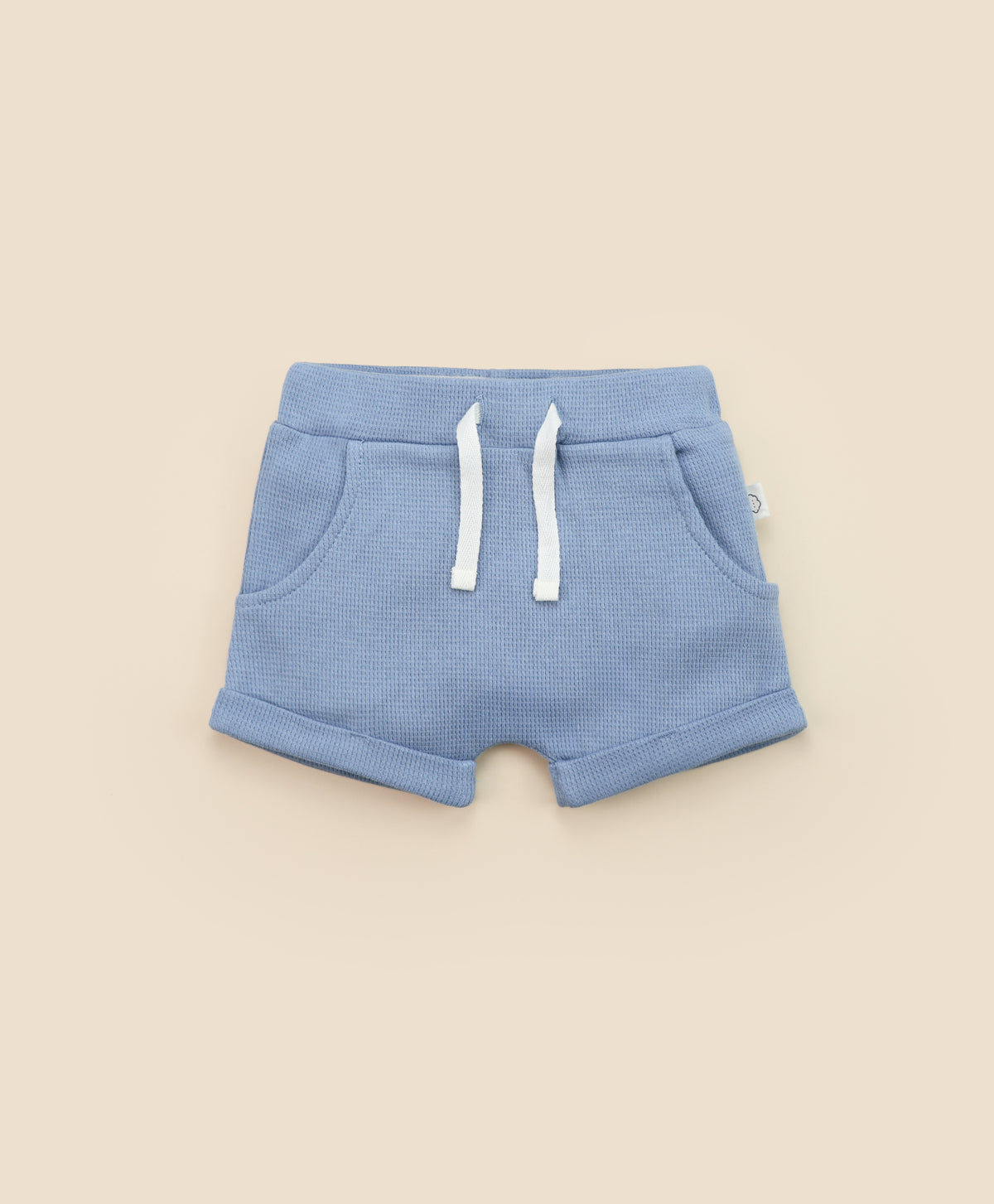 Lummi In Colour Organic Waffle Shorts - Blue