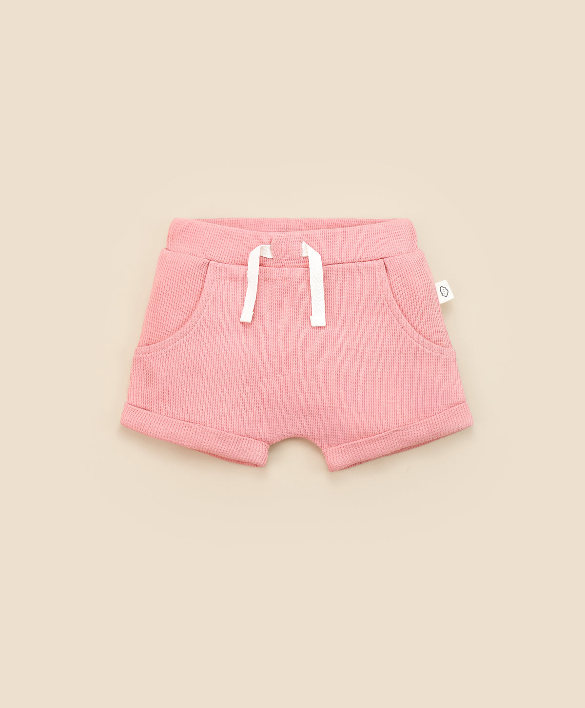 Lummi In Colour Organic Waffle Shorts - Blush Pink