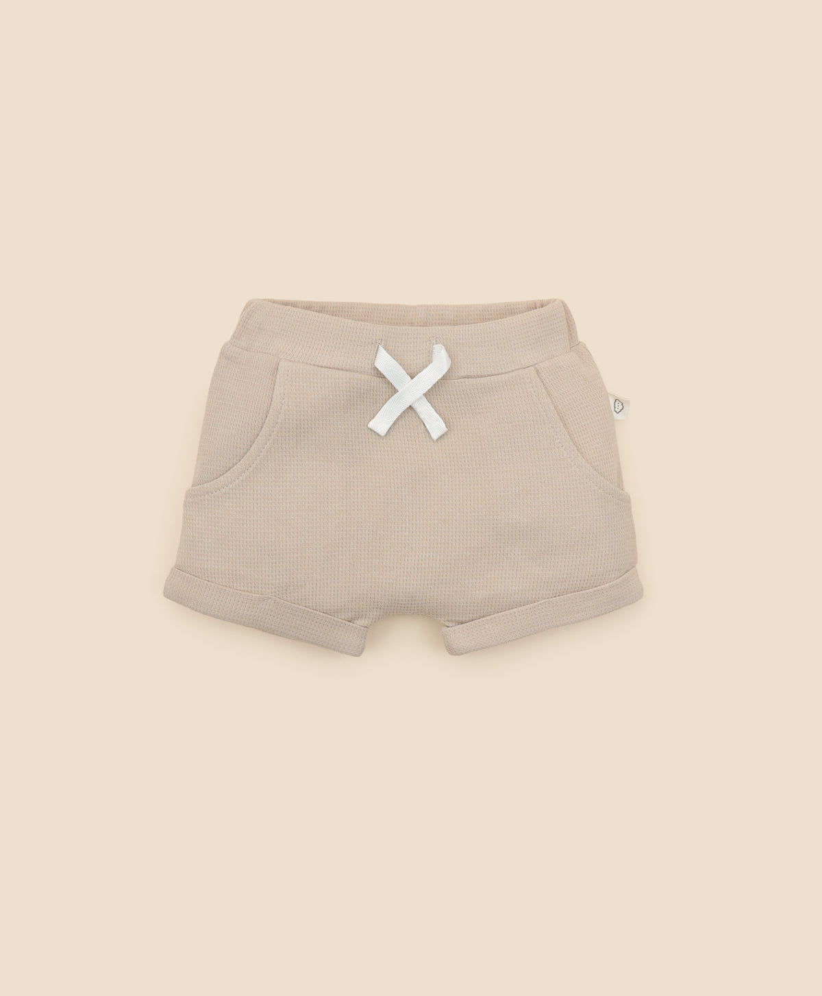 Lummi In Colour Organic Waffle Shorts - Oat