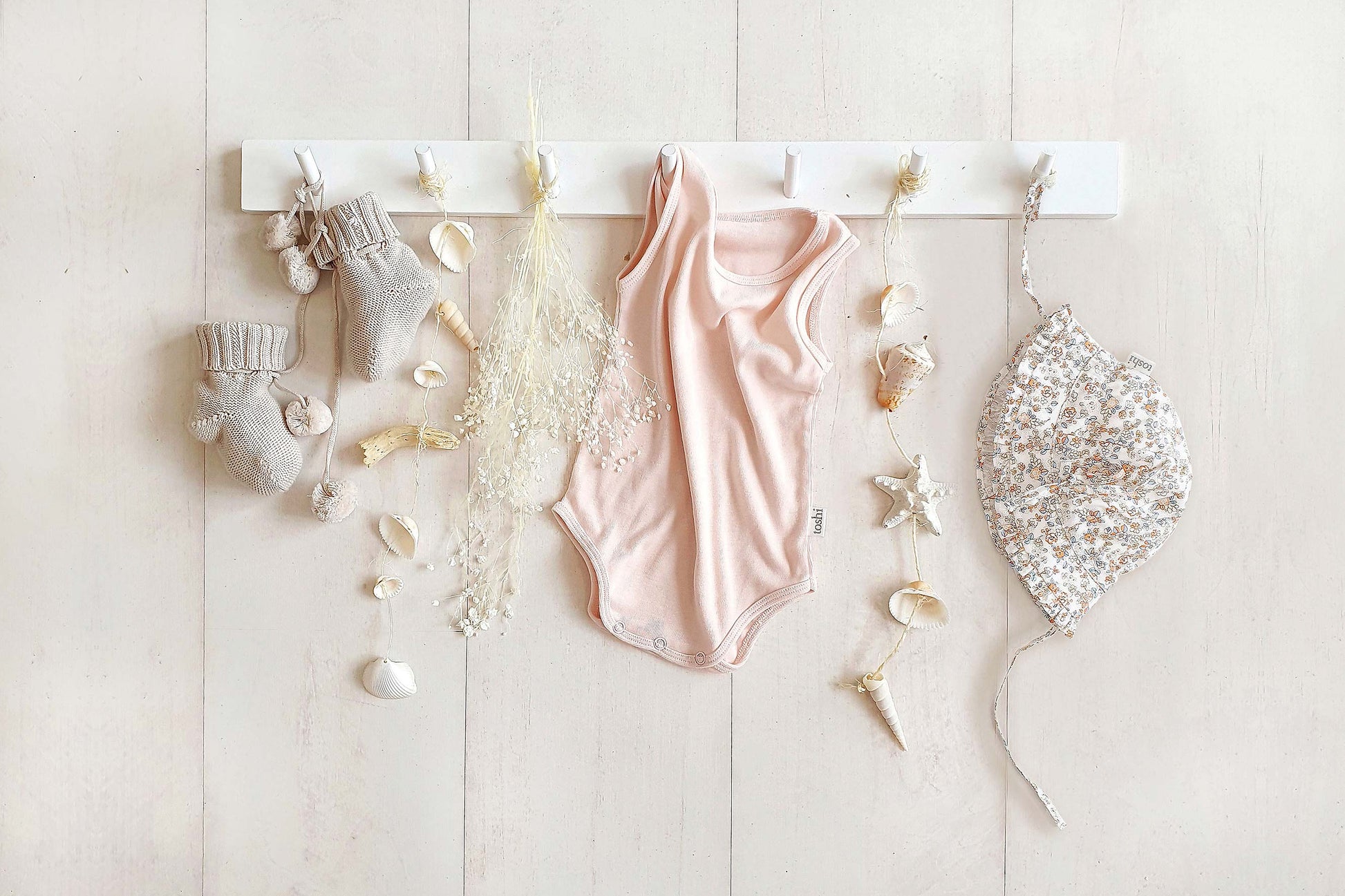 Toshi Dreamtime Organic Onesie Singlet Blush | Singlets & Bloomers | Bon Bon Tresor