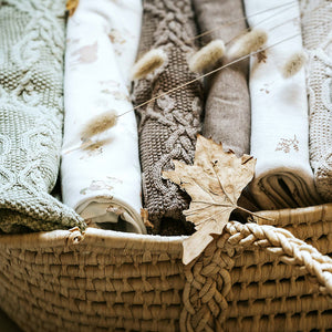 Toshi Organic Knit Blanket Bowie Cocoa | Blankets | Bon Bon Tresor