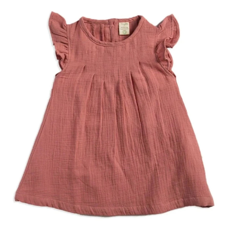 Tiny Twig Pintuck Dress Rose Gold Crinkle | Dresses & Skirts | Bon Bon Tresor