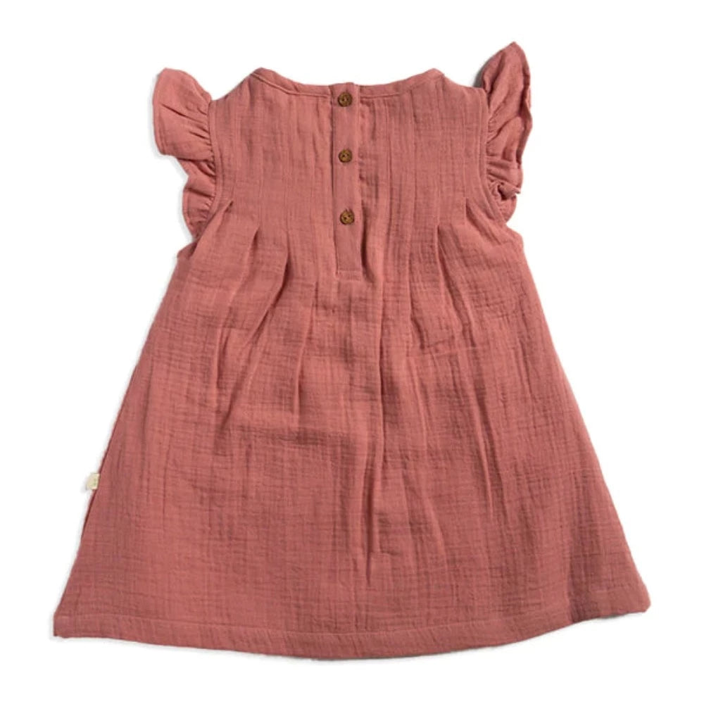 Tiny Twig Pintuck Dress Rose Gold Crinkle | Dresses | Bon Bon Tresor