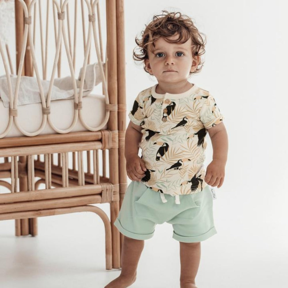 Aster and Oak Toucan Henley Tee | Tops & T-Shirts | Bon Bon Tresor