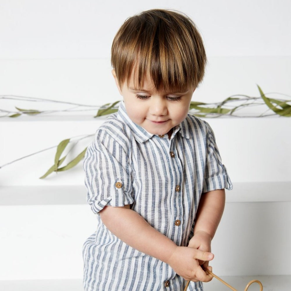 Tiny Twig Woven Stripes Cambric Shirt | Tops & T-Shirts | Bon Bon Tresor