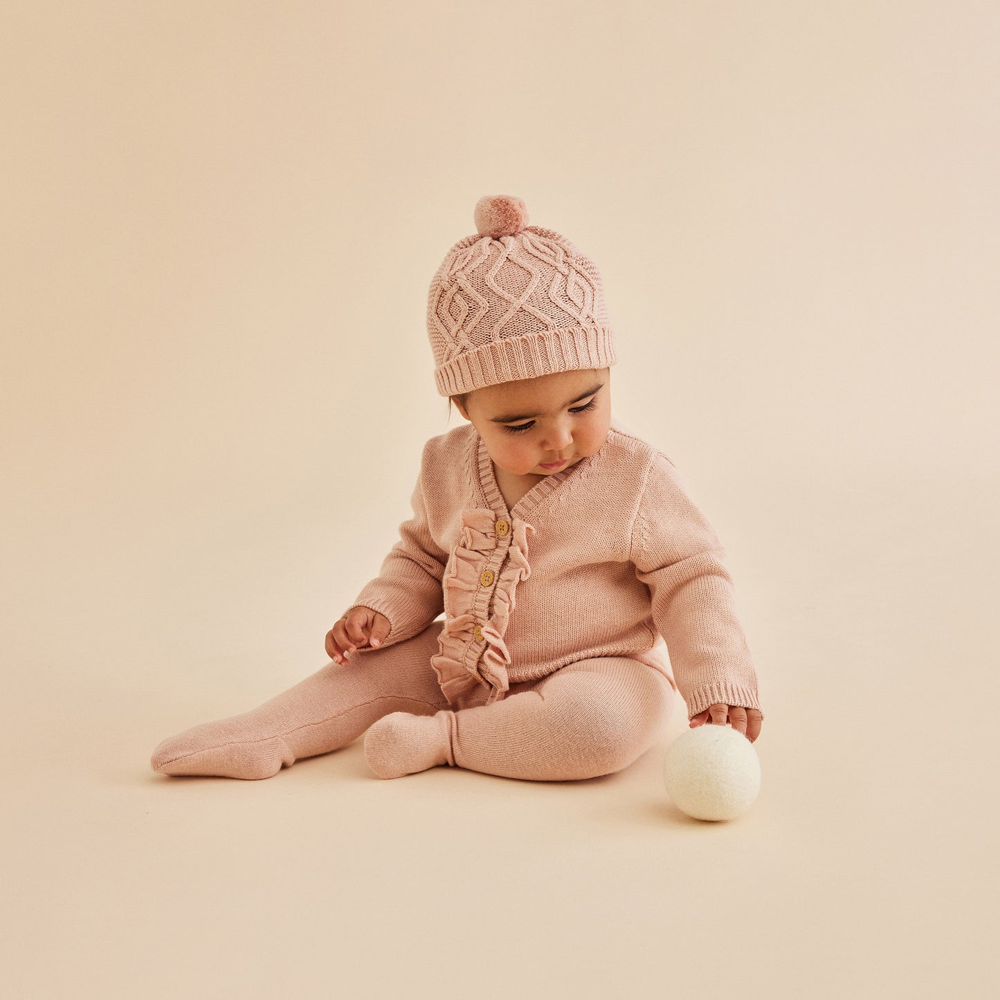 Wilson and Frenchy Knitted Ruffle Cardigan - Rose | Sweaters & Knitwear | Bon Bon Tresor