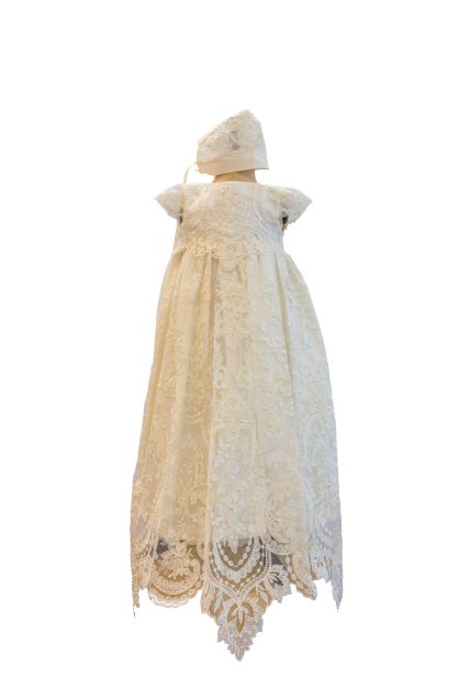 Christening - Charlotte Ivory Silk & Pearl French Lace Gown | Gowns | Bon Bon Tresor