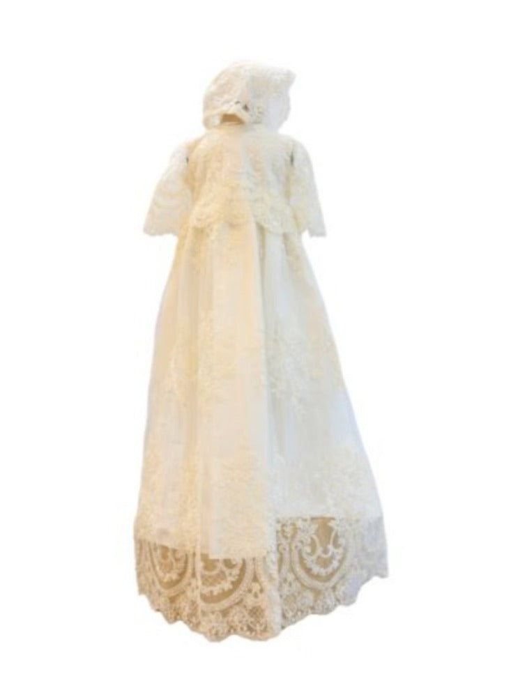 Christening - Josephina Ivory Silk & Sequined Full Lace Gown | Gowns | Bon Bon Tresor