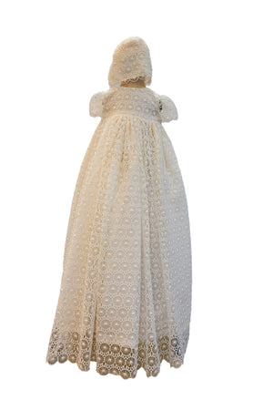 Due Firme - Baby Girl White Guipure Lace Baptism Gown | Gowns | Bon Bon Tresor