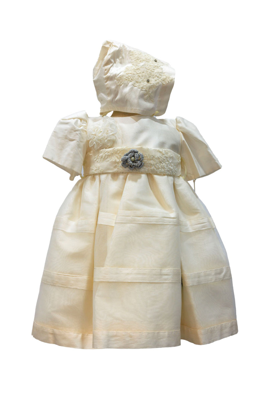 Christening - Amelia Ivory Silk & Organza Applique Dress | Dresses | Bon Bon Tresor