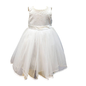 Christening - Sylvania White Satin Tulle Dress | Dresses | Bon Bon Tresor