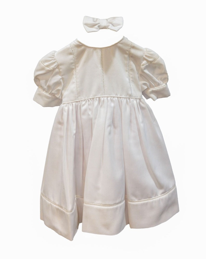Christening - White Pique Cotton Dress | Dresses | Bon Bon Tresor