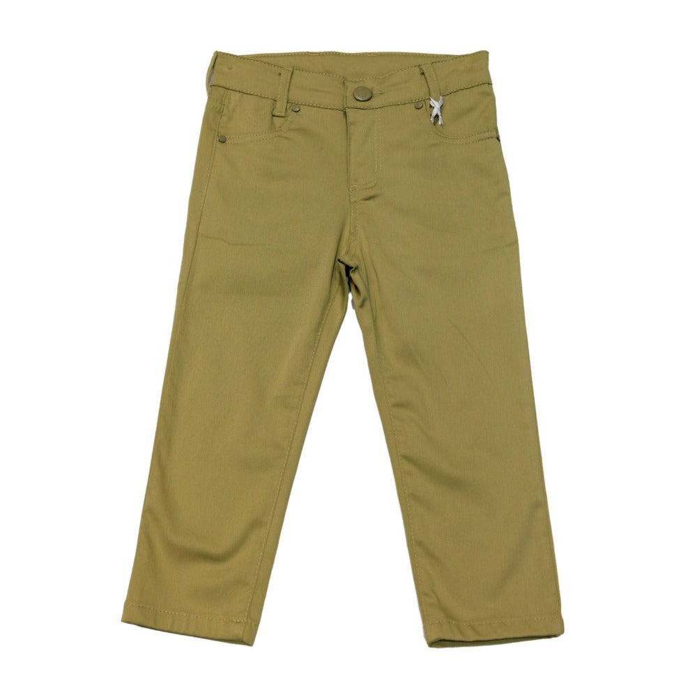 Kiddie Couture - Boys Olive Slim Fit Pants | Pants & Shorts | Bon Bon Tresor