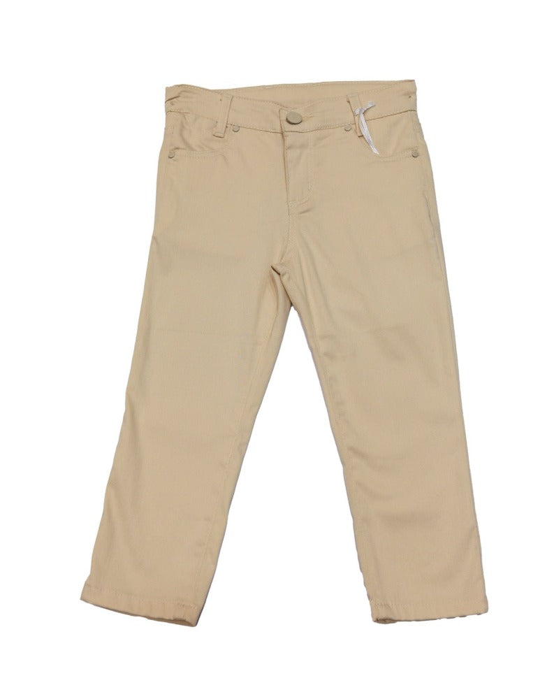 Kiddie Couture - Boys Beige Slim Fit Pants | Pants & Shorts | Bon Bon Tresor