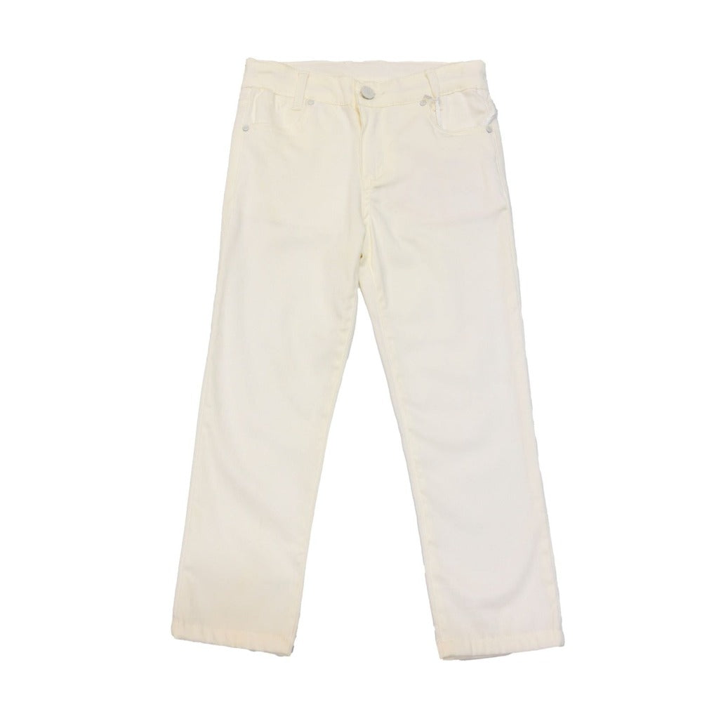 Kiddie Couture - Boys White Slim Fit Pants | Pants & Shorts | Bon Bon Tresor