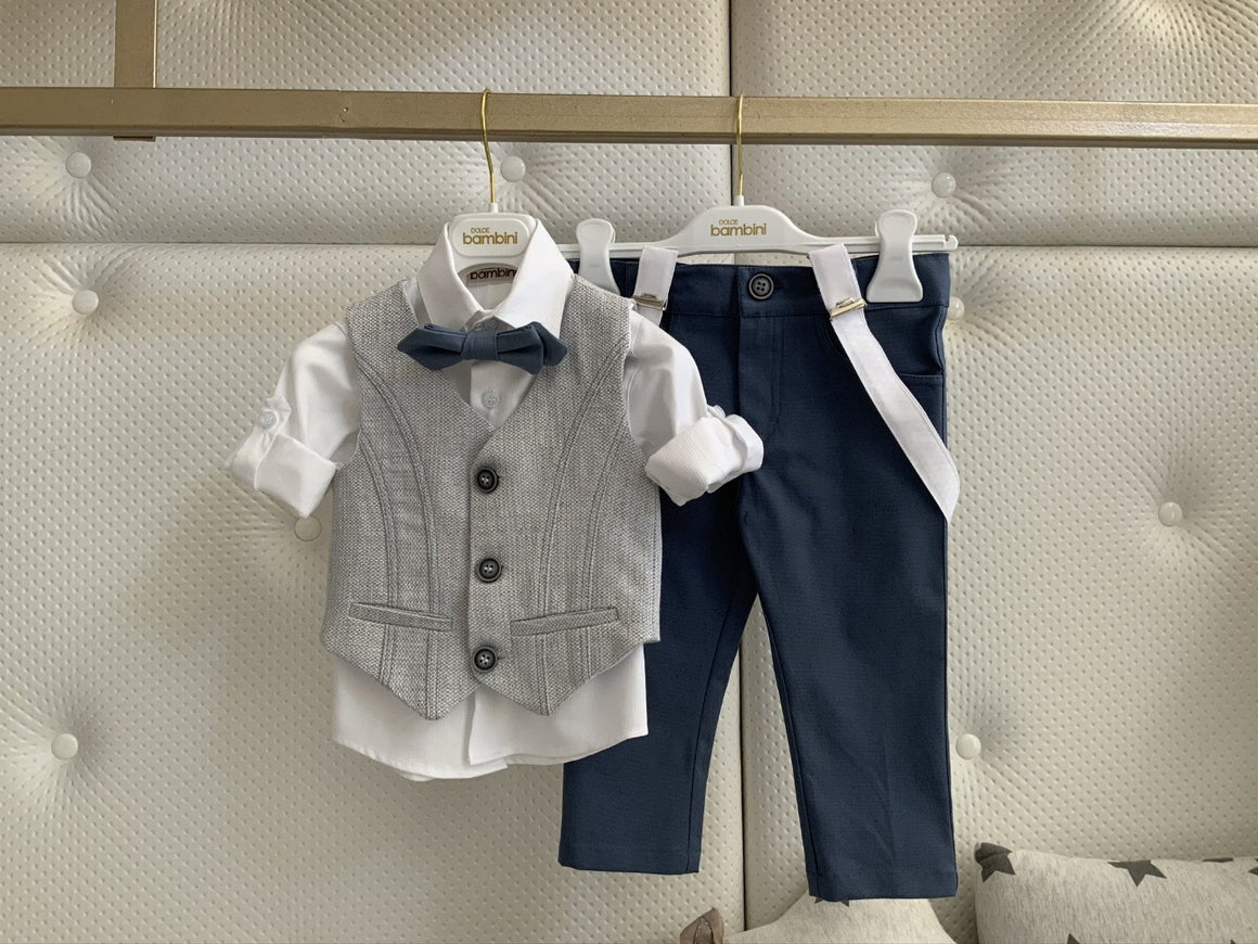 Dolce Bambini - Baby Boy 3 Piece Navy Suit | Suits & Sets | Bon Bon Tresor