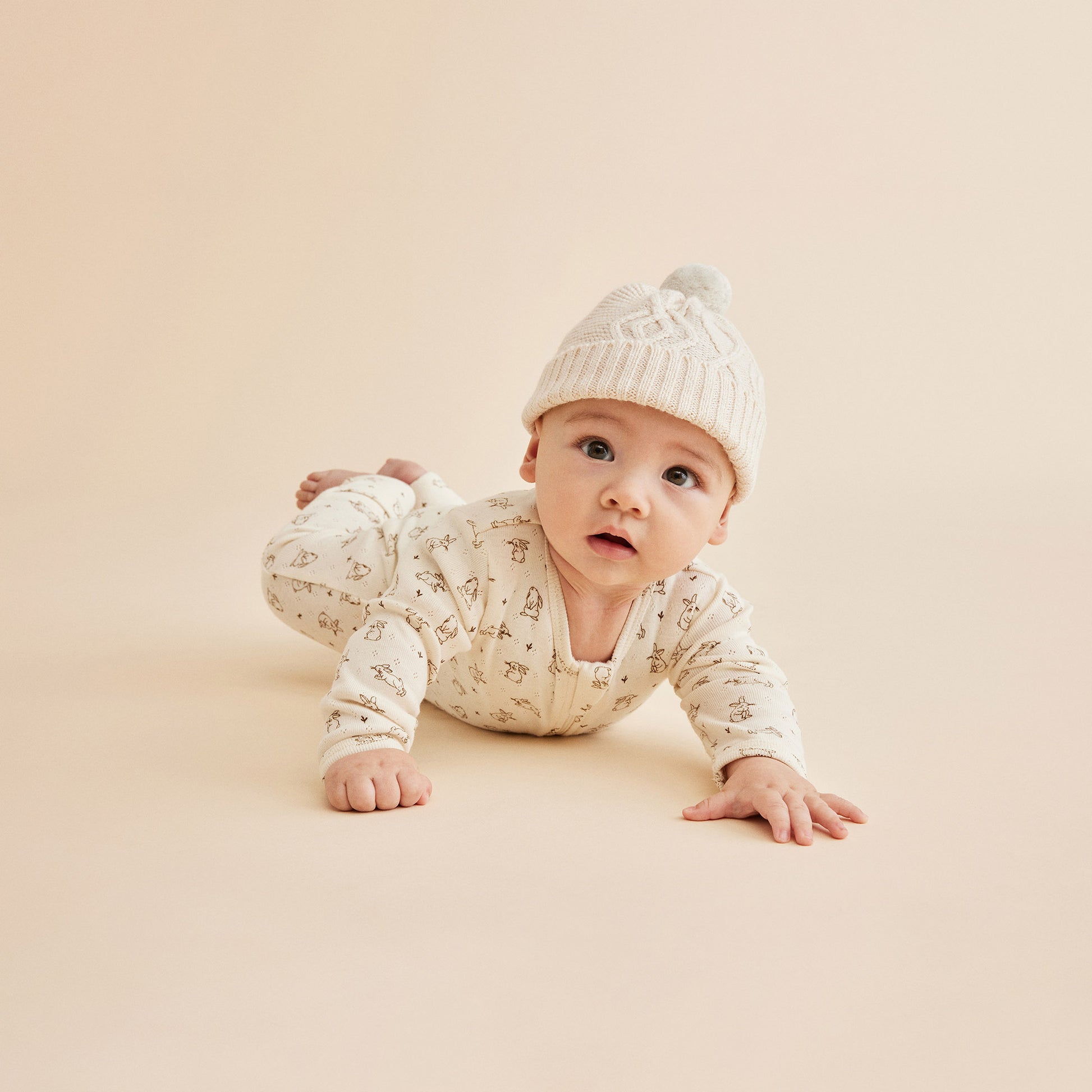Wilson and Frenchy Organic Pointelle Knot Hat - Bunny Love | Beanie | Bon Bon Tresor