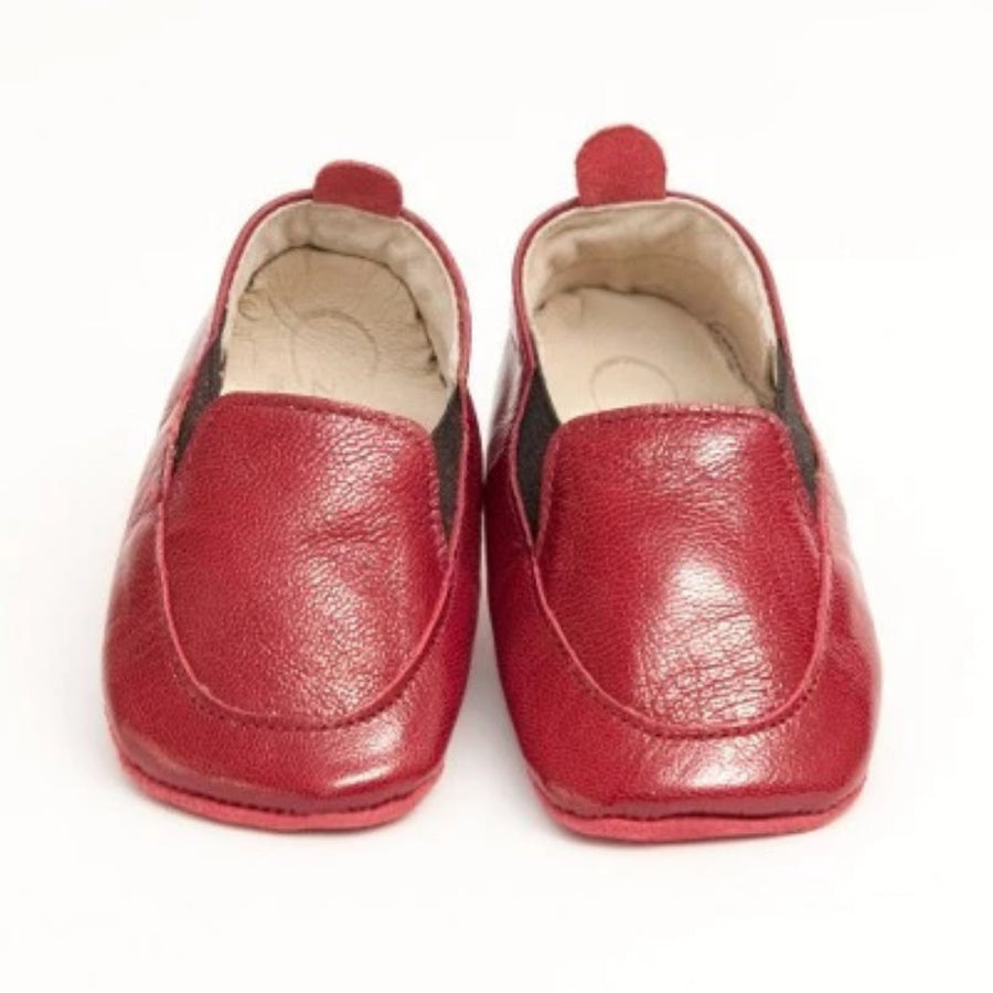 Czarque Red Milled Baby Loafers | Moccasins & Loafers | Bon Bon Tresor