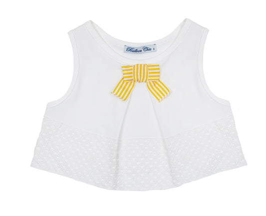 Balloon Chic White Sleeveless Top | Tops & T-Shirts | Bon Bon Tresor