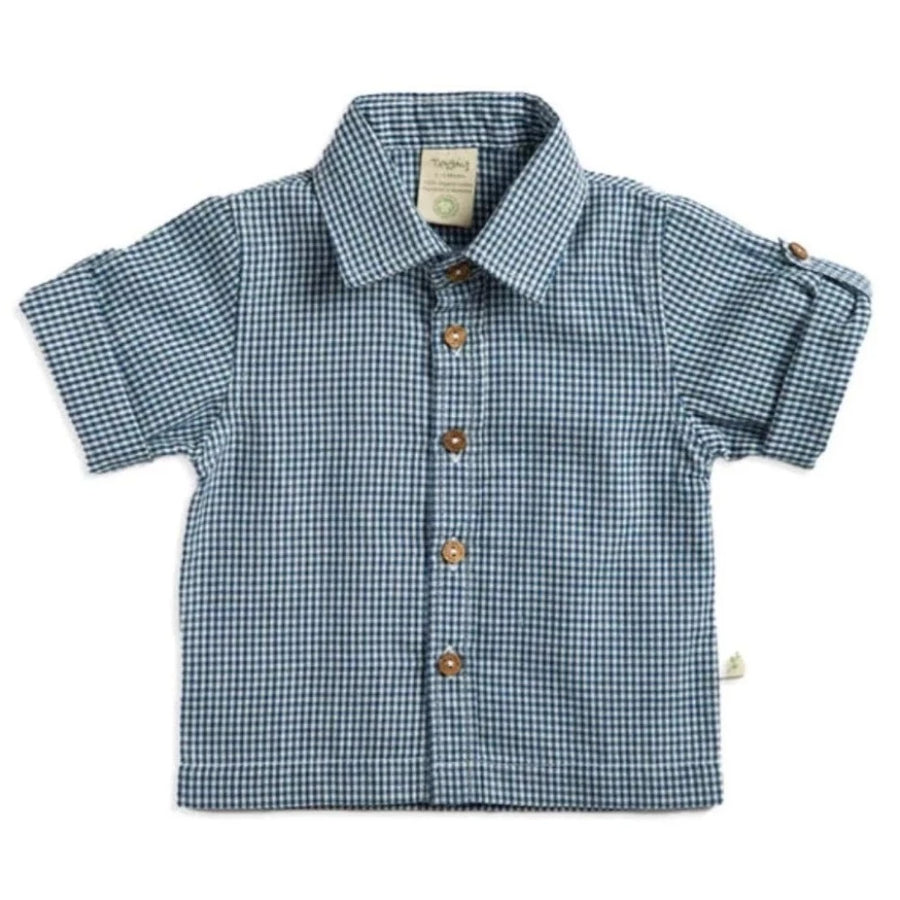 Tiny Twig Navy Gingham Cambric Shirt | Tops & T-Shirts | Bon Bon Tresor