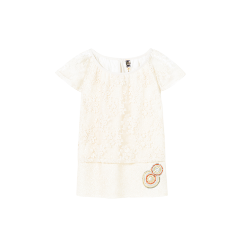 Desigual Kidswear Ivory Emily Top | Tops & T-Shirts | Bon Bon Tresor