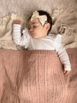 Mini & Me Harvest Knit Baby Blanket Blush | Blankets | Bon Bon Tresor