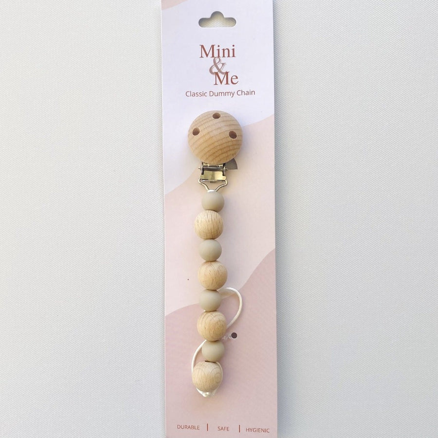 Mini & Me Classic Dummy Chain Almond | Baby Teethers | Bon Bon Tresor