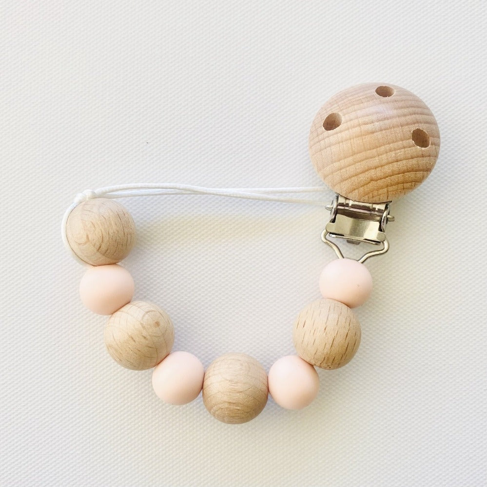 Mini & Me Classic Dummy Chain Marshmallow | Baby Teethers | Bon Bon Tresor