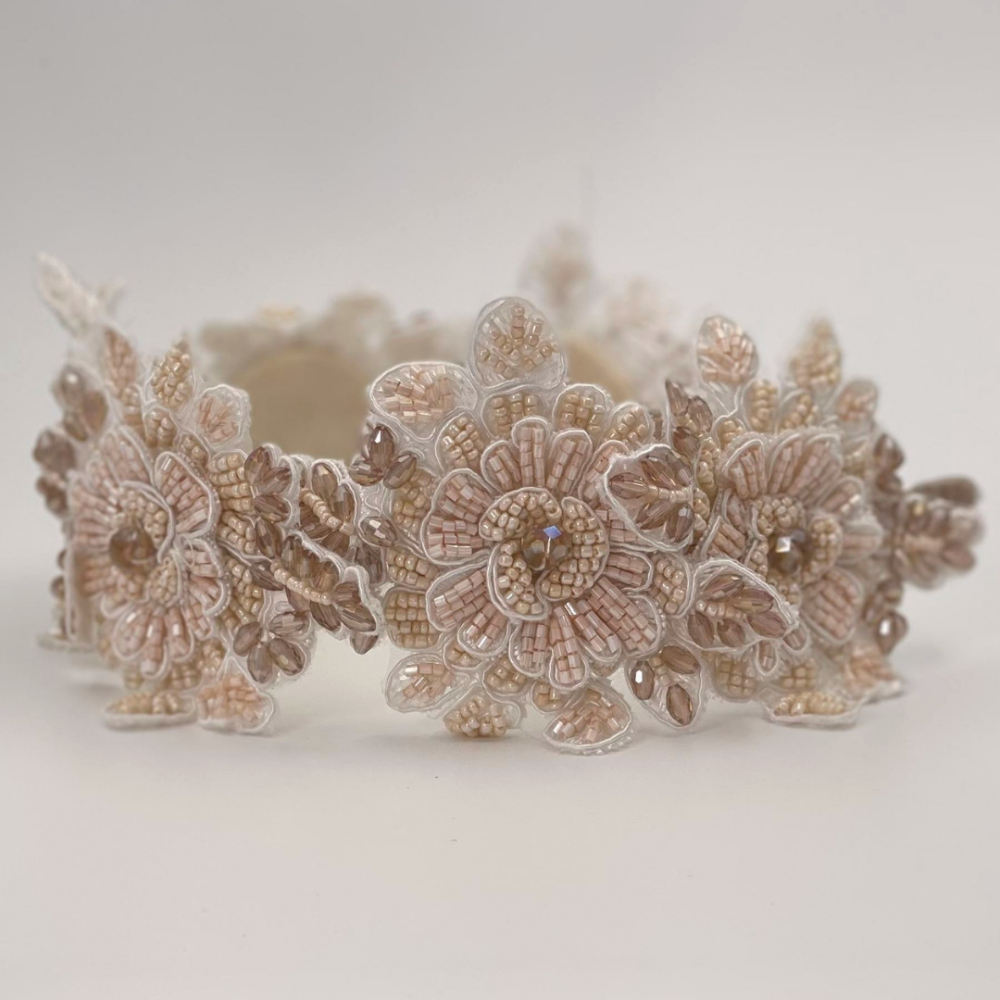 Sienna Likes To Party Luxury Zinnia Lace And Crystal Headband | Hair Accessories | Bon Bon Tresor