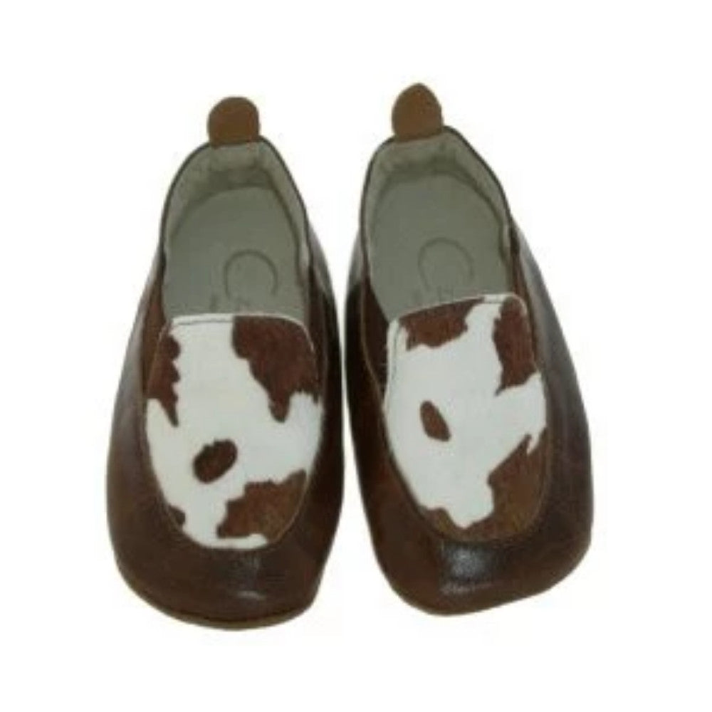 Czarque Cow Print Baby Loafers | Moccasins & Loafers | Bon Bon Tresor