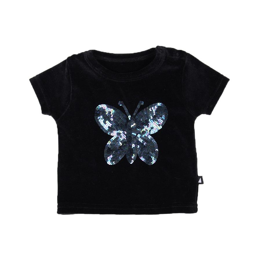 Anarkid Black Butterfly Sequins SS Tee | Tops & T-Shirts | Bon Bon Tresor