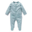 Aster and Oak Stripe Rib Footed Romper | Rompers & Playsuits | Bon Bon Tresor