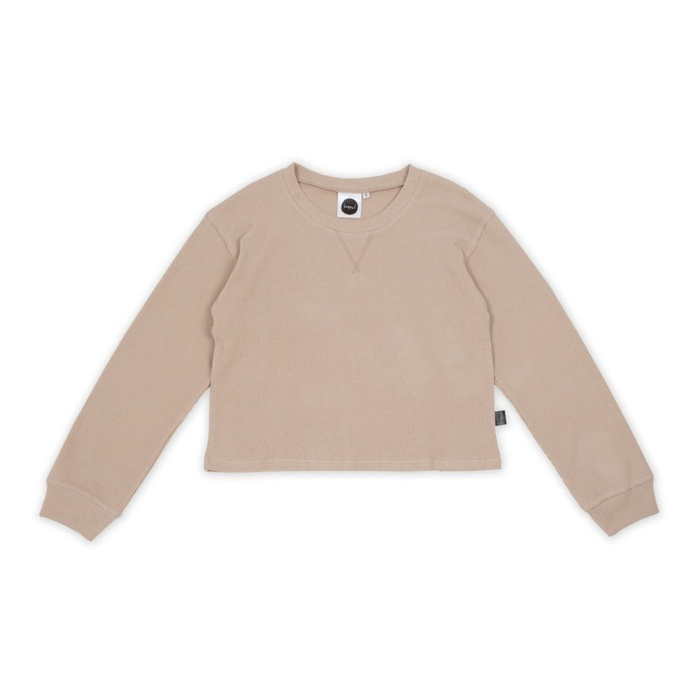Kapow Kids Biscuit Waffle Cropped Sweater | Sweaters & Knitwear | Bon Bon Tresor