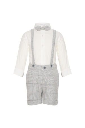Kiddie Couture Grey Linen Shorts Suit | Suits & Sets | Bon Bon Tresor