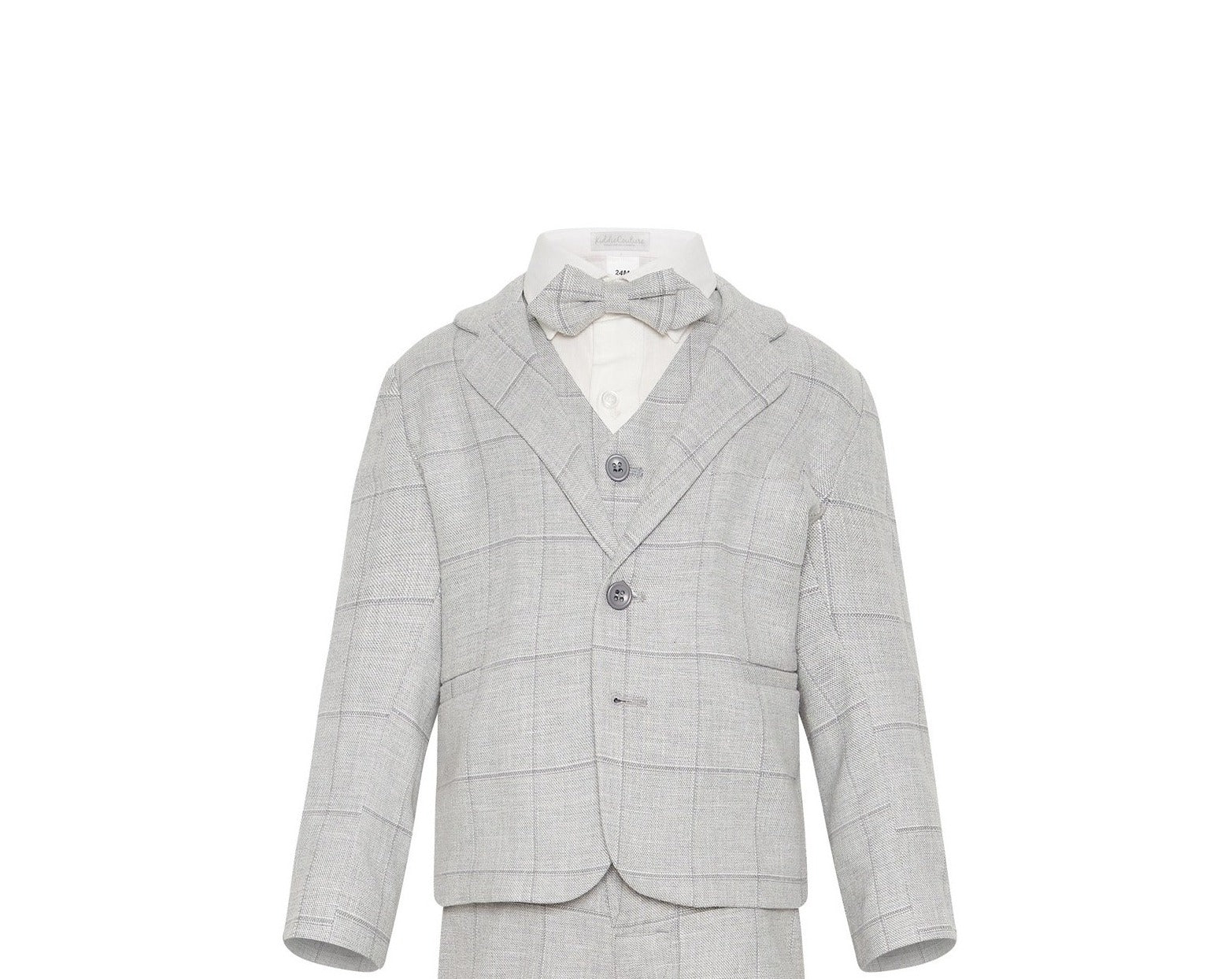 Kiddie Couture Grey Linen Jacket | Suits & Sets | Bon Bon Tresor
