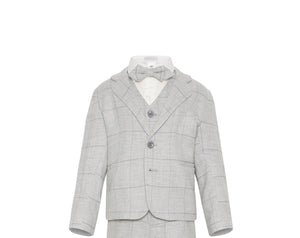 Kiddie Couture Grey Linen Jacket | Suits & Sets | Bon Bon Tresor