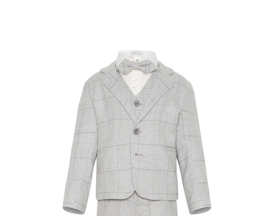 Kiddie Couture Grey Linen Jacket | Suits & Sets | Bon Bon Tresor